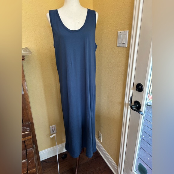 Pact Sleeveless Midi Dress in Deep Blue. Large. 100% organic cotton - Picture 4 of 11